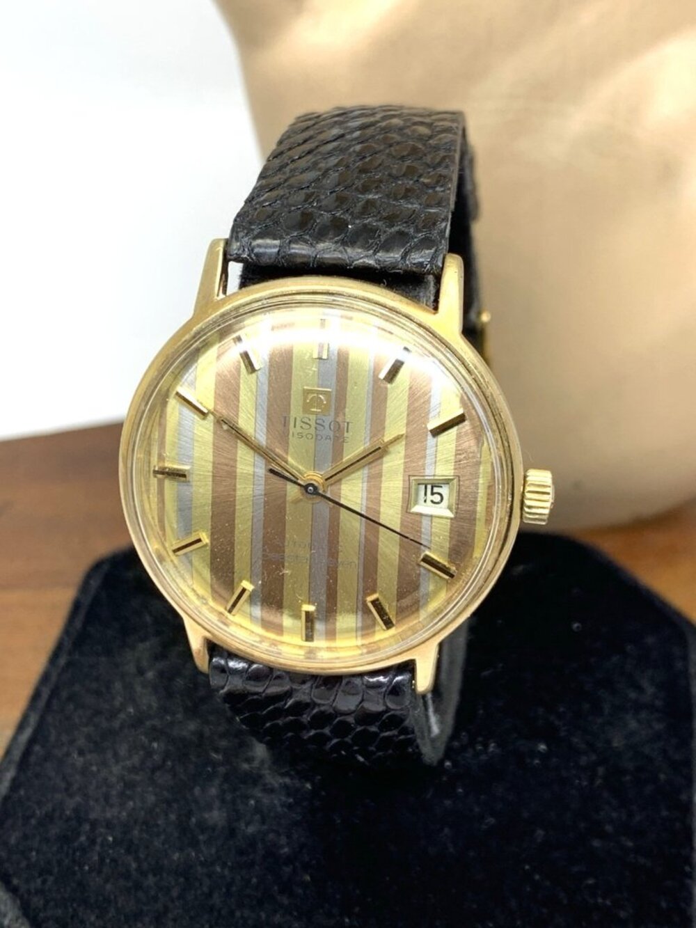 Tissot Seastar Seven Men's Watch Swiss Automatic Vintage Striped Dial Leather